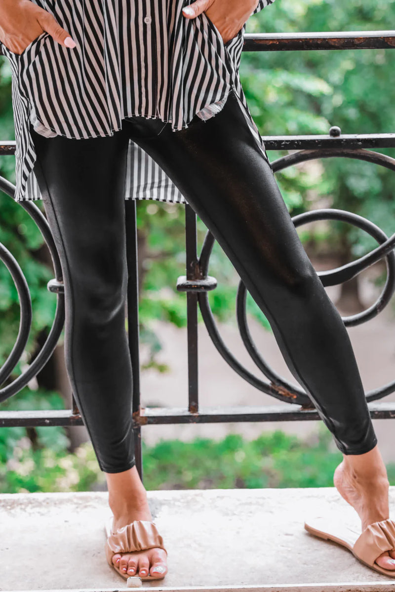 Eco leather insulated leggings - Be Yourself Boutique