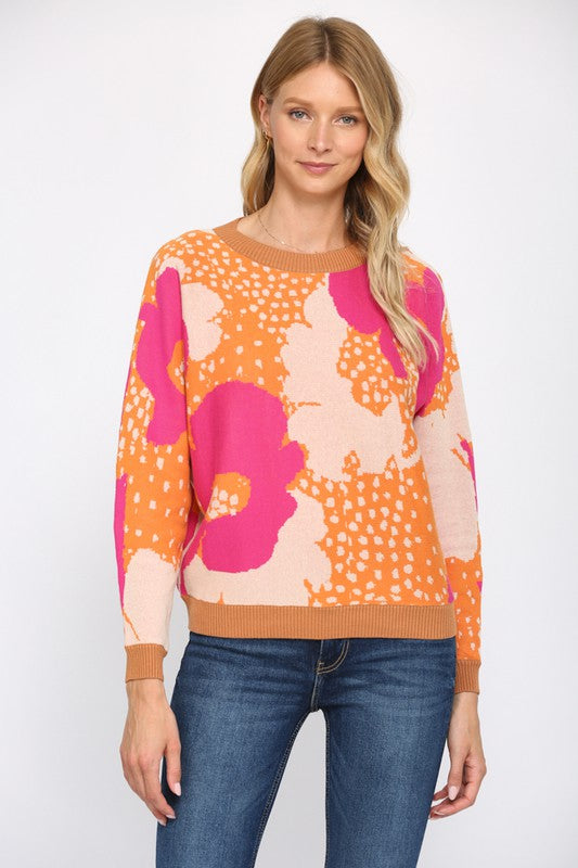 The Jocelyn Abstract Floral Sweater