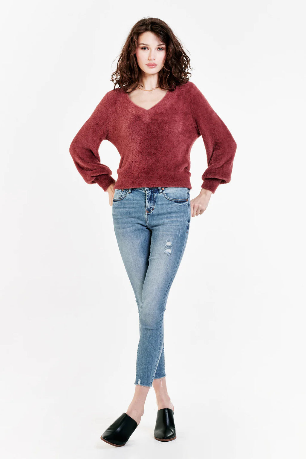 Dear John - Valli Plush Sweater in Withered Rose