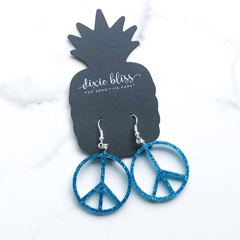 Dixie Bliss - Peace Minis in Azure Metallic Glitter