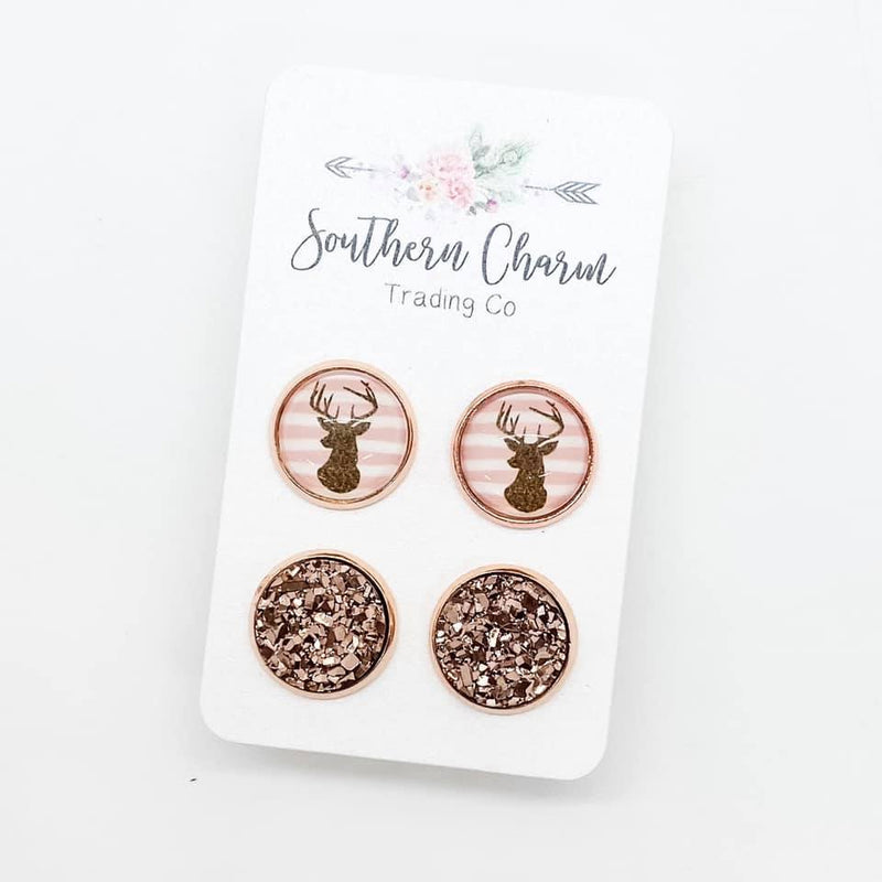 Southern Charm - Pink/Rose Gold Deer Duo