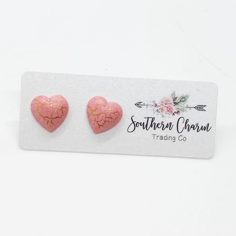 Southern Charm - Pink & Gold Crackle Hearts