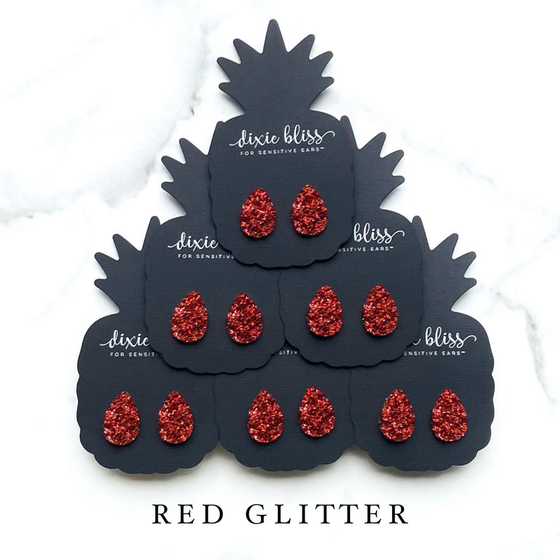 Dixie Bliss - Teardrops in Red Glitter