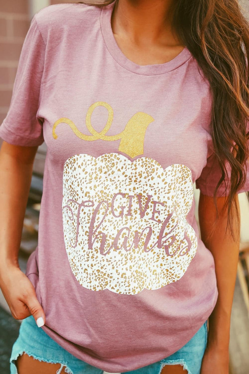Give Thanks Glitter Tee