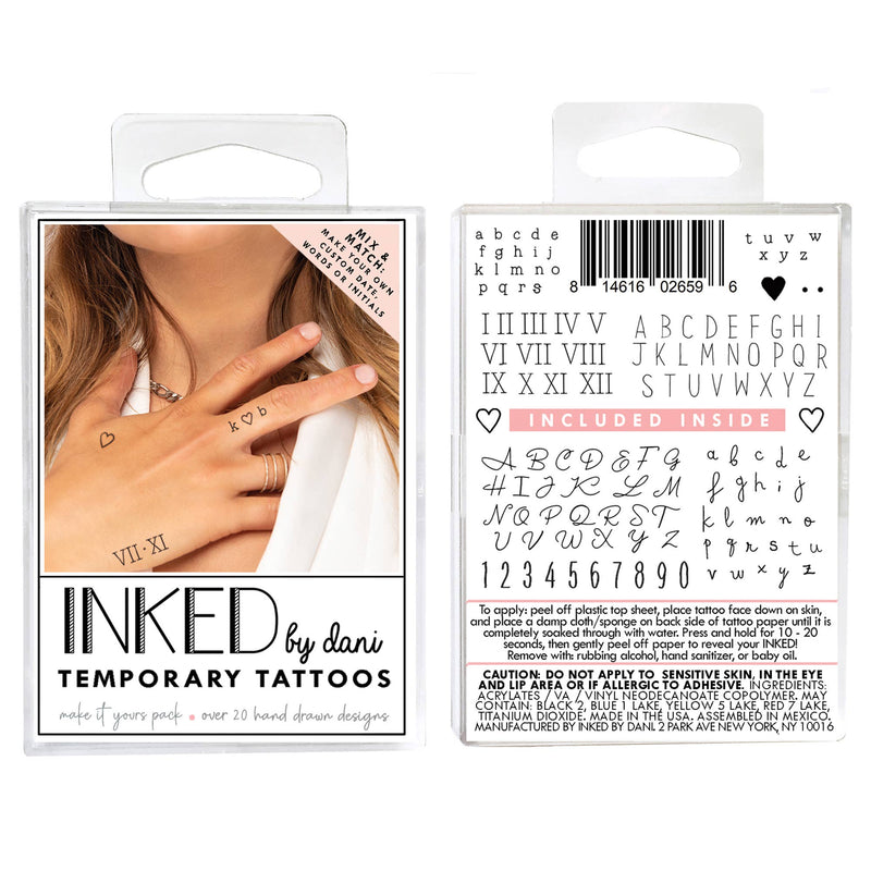 Inked By Dani Temporary Tattoo - Make It Yours Pack
