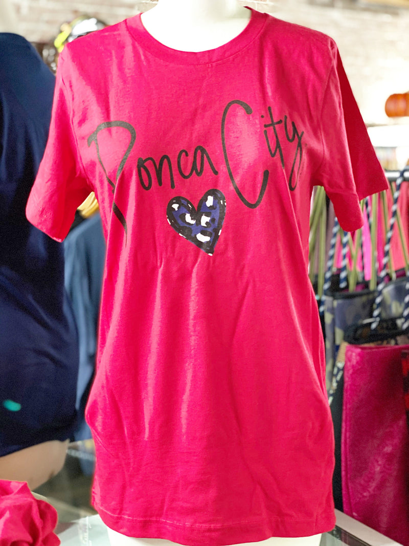 Ponca City W/Leopard Heart - Red -Youth