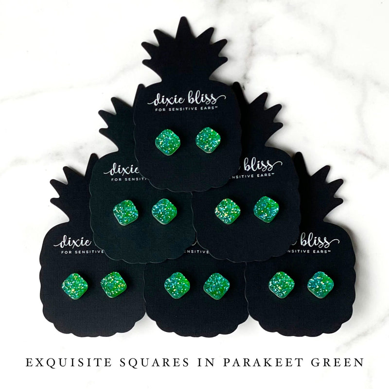 Dixie Bliss - Exquisite Squares in Parakeet Green