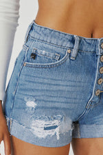 Kancan Jovana Ultra High Rise Shorts - Light Wash