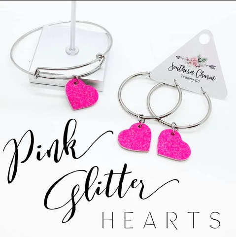 Southern Charm - Pink Glitter Heart Collection