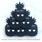 Dixie Bliss - Micro Confetti Hearts in White Shimmer