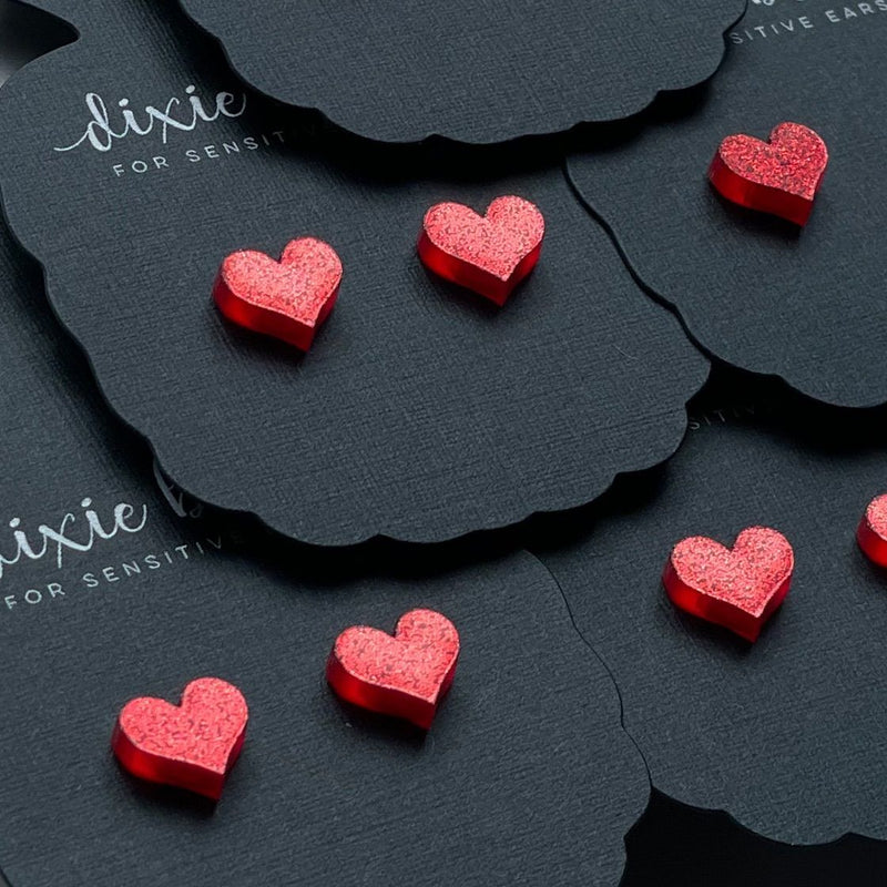 Dixie Bliss - Micro Confetti Hearts in Red Glitter