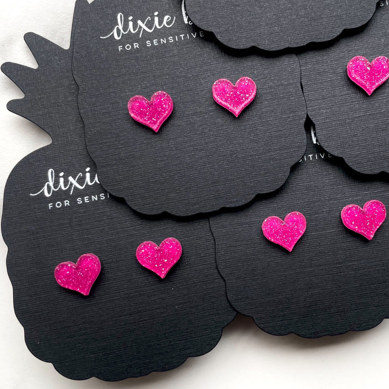Dixie Bliss - Micro Confetti Hearts in Raspberry